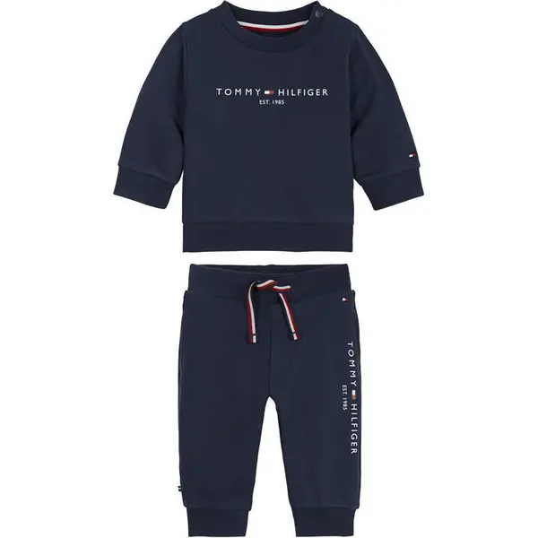 Image of Tommy Hilfiger Essential Crew Neck Jogger Set - Blue Baby (0 - 3 Mths)