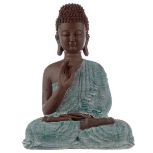 Image of Thai Buddha Brown, White and Turquoise - Enlightenment