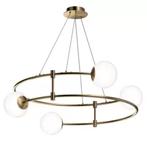 Image of Balance Modern Cylindrical Pendant Ceiling Light Gold, Glass Shade