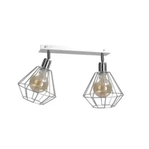 Image of Foskal Twin Ceiling Spotlight Silver, 55cm, 2x E27