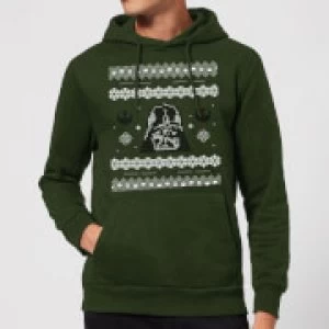 Image of Star Wars Darth Vader Knit Christmas Hoodie - Forest Green - S