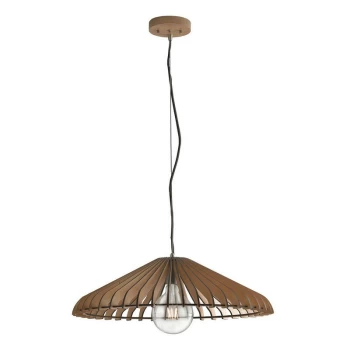 Image of Fan Europe Lighting - Fan Europe CALDER Wire Frame Pendant Ceiling Light Wood 30x10.5cm