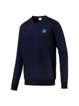 Image of Puma Classics Embossed Crew Sweat - Navy