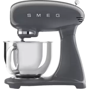 Image of SMEG 50's Retro SMF03GRUK Stand Mixer with 4.8 Litre Bowl - Grey
