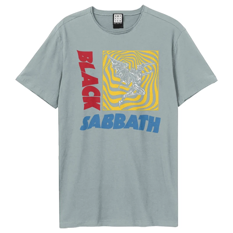 Image of Amplified Amplified Men Henry Square Black Sabbath T-Shirt in Pale Blue Size: X-Small Pale Blue XS Male 5063693956905