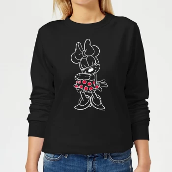 Image of Disney Mini Mouse Line Art Womens Sweatshirt - Black - XXL