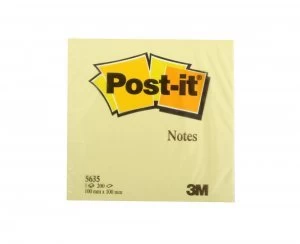 Image of 3M Post it Notes Self Adhesive 100x100mm 200 Sheets Yellow