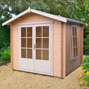 Image of Shire Barnsdale 2.4m x 2.4m Wooden Log Cabin Summerhouse (19mm)
