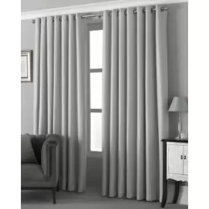 Image of Riva Home Pendleton Ringtop Eyelet Curtains (229 x 183cm) (Silver)