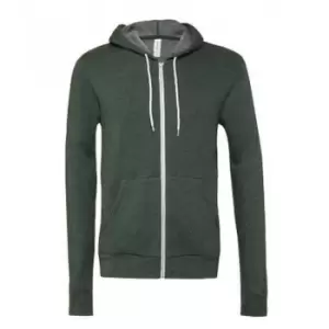 Image of Bella + Canvas Adults Unisex Full Zip Hoodie (XS) (Heather Forest)