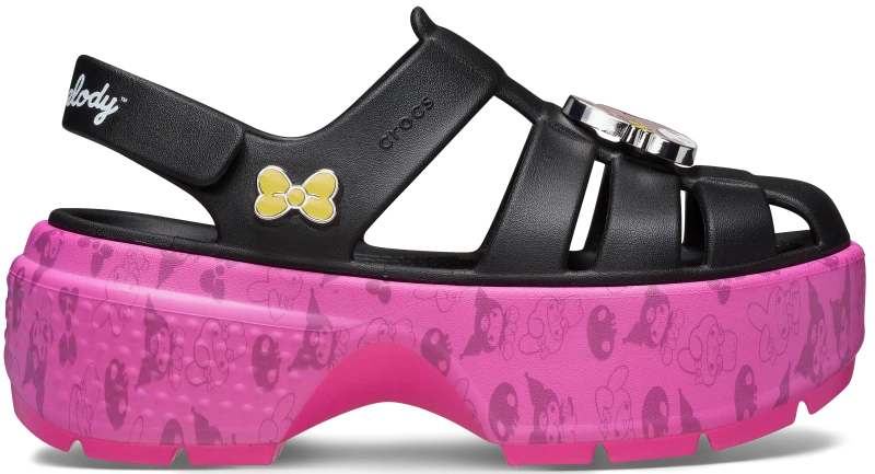 Image of Crocs Unisex Hello Kitty and Friends My Melody and Kuromi Stomp Sandals Multi W8/M7