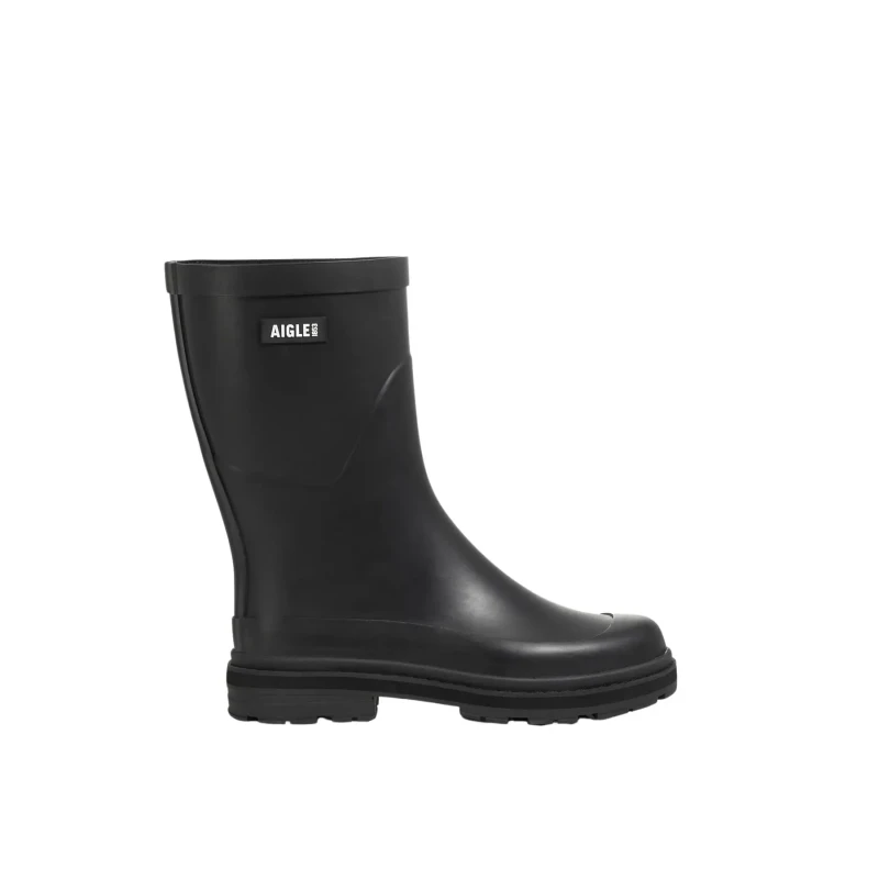 Image of Aigle Mid Rain M Rubber Mens Ankle Boots - Noir - Size:UK 10.5