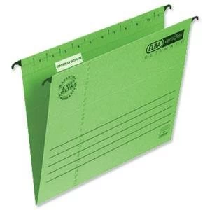 Image of Elba Verticflex Foolscap Ultimate Suspension File Manilla 240gsm 15mm V Base Green Pack of 25