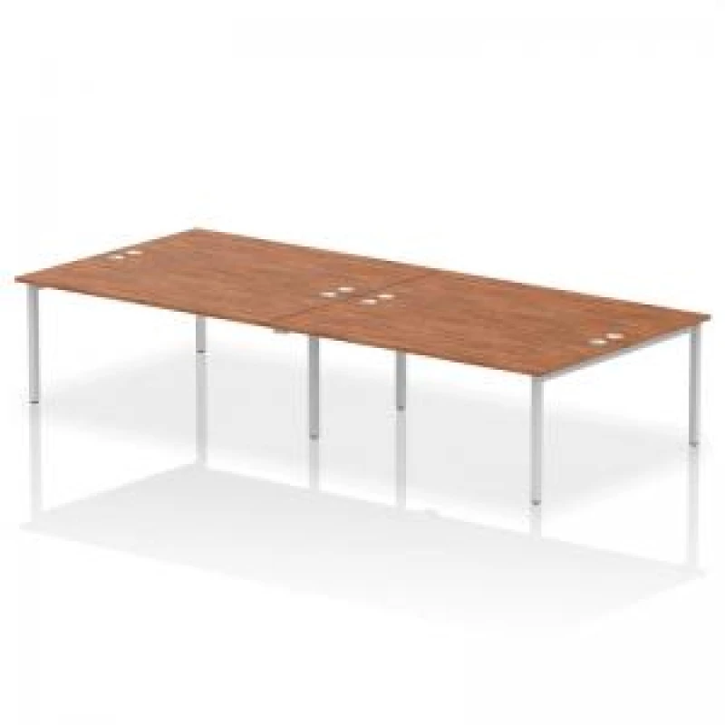 Image of Impulse Impulse Bench B2B 4 Person 1800 Silver Frame Office Bench Desk Walnut IMB4P18WNTS