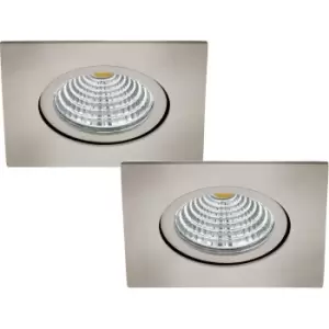 Image of 2 PACK Wall / Ceiling Flush Square Downlight Satin Nickel Spotlight 6W LED