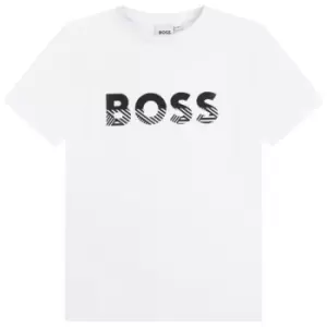 Image of Boss Bold Logo T-Shirt Junior Boys - White