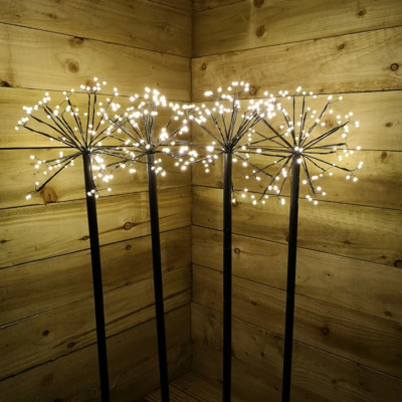 Image of Samuel Alexander 4 X 100Cm Warm White Christmas Sputnik Sparkler Path Lights With 400 Leds