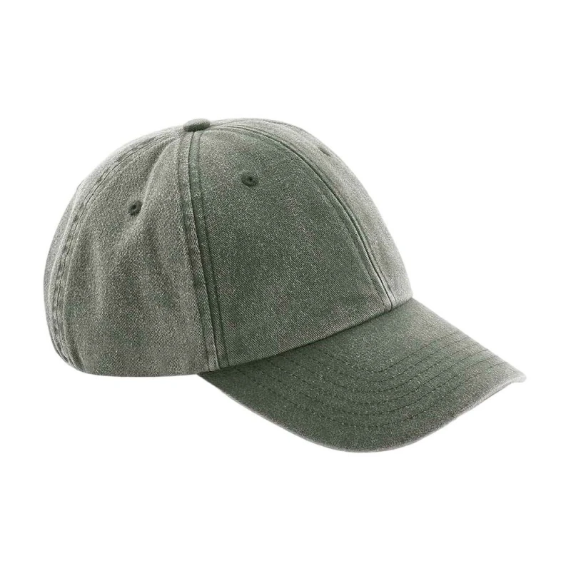 Image of Beechfield Beechfield Men Vintage Low Profile Cap in Olive Olive One Size Male 5063527315946