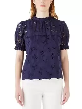 Image of Kate Spade New York Butterfly Eyelet Tee - Navy