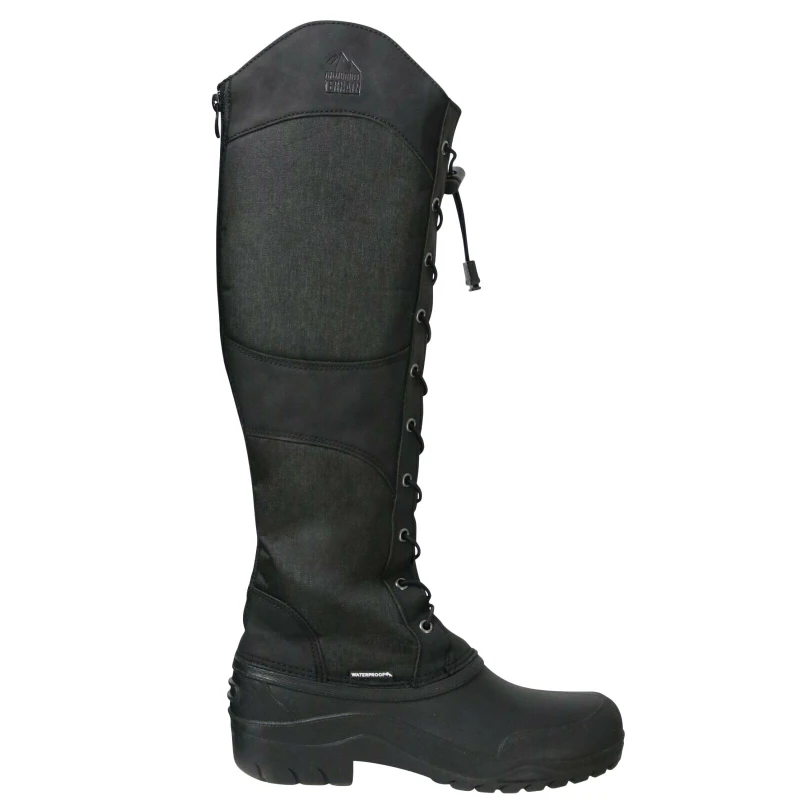 Image of Hy Womens Mont Maudit Leather Long Riding Boots in Black Size: 4 Black Female 4
