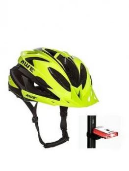 Image of Awe Awe Aweair In Mould Adult Mens Cycling Helmet 58-61Cm Neon + Free Light
