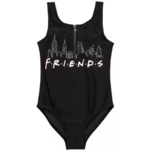 Image of Friends Girls Sunsafe One Piece Swimsuit (7-8 Years) (Black)