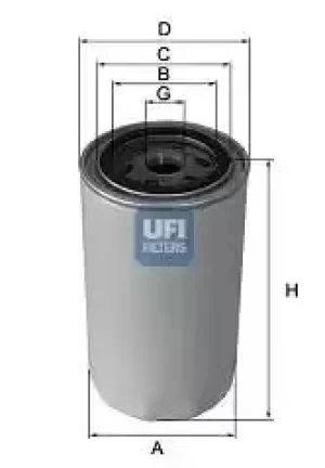 Image of 2311002 UFI Oil Filter Oil Spin-On