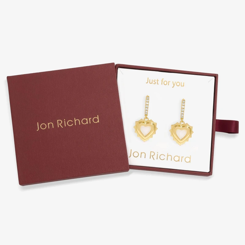 Image of Jon Richard Gold Plated Heart Birthstone Earrings - June Gold female One Size