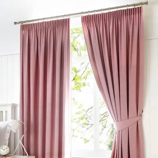 Image of Fusion Dijon Blackout Pencil Pleat Lined Curtains, Blush, 66 x 54" - Fusion DJNBH66540LZU