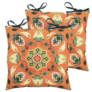 Image of Folk Floral Twin Pack Seat Pads Orange