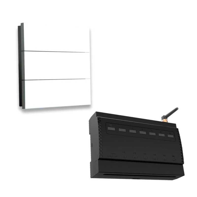 Image of ENER-J 6 Gang Wireless Kinetic Switch with 6 Circuit RF WiFi Receiver in White White Unisex