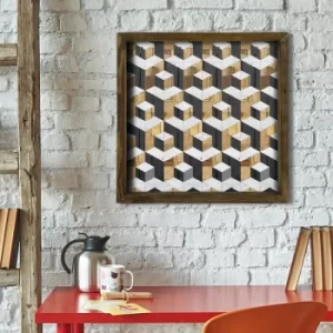 Image of TAH005 Brown White Decorative Framed MDF Painting