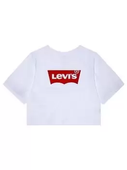 Image of Levis Girls Short Sleeve Boxy Batwing T-Shirt - White, Size Age: 10 Years, Women
