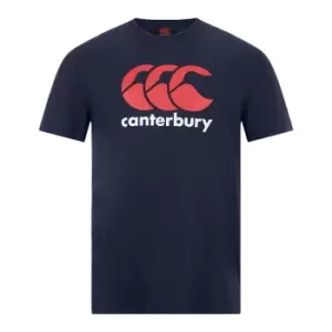 Image of Canterbury Childrens/Kids Logo Rugby T-Shirt (10 Years) (Navy)