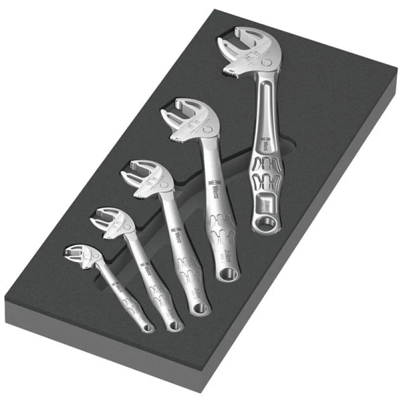 Image of Wera Joker 6004 5 Piece Adjustable Spanner Set 1 in Foam Insert Tray 5150122001
