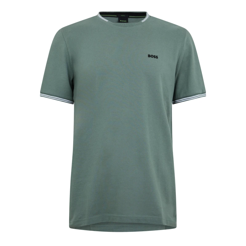 Image of Boss Mens HBG Taul Regular Fit T-Shirt Open Green male S