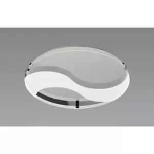 Image of Ceiling light Jersey 20W LED round 3000K, 1800lm, polished chrome/opal white glass