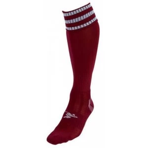 Image of PT 3 Stripe Pro Football Socks Mens Maroon/White