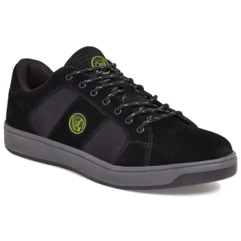 Image of Kick Black Suede Cup Sole Safety Trainer - Size 8