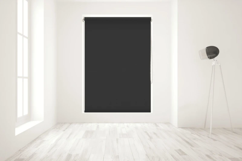 Image of Blinds Outlet Blackout Roller Blind in Black Size: 210cm width x 160cm drop Black Unisex 210cm width x 160cm drop