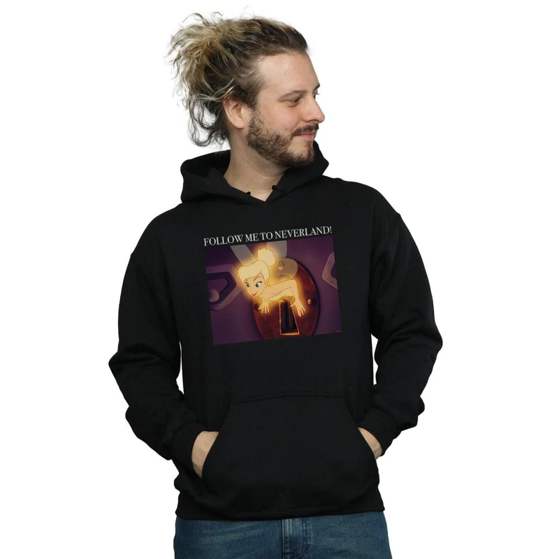 Image of Disney Men Tinker Bell Follow Me Hoodie in Black Size: Small Black S Male 5059114152858