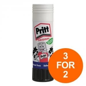 Image of Pritt Stick Glue Solid Washable Non toxic Large 43g Ref 1456072 Pack 5
