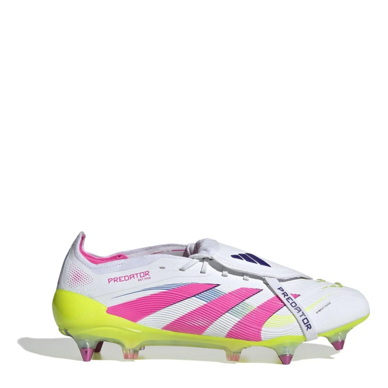 Image of adidas Predator Elite Fold-Over Tongue Adults Soft Ground Football Boots White/Pink male 6.5 (40)