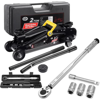Image of Trolley Jack 2t incl. 6Pcs Torque Wrench & Case