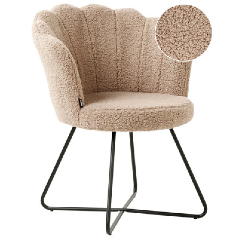 Image of Beliani Boucle Armchair Beige Lovelock