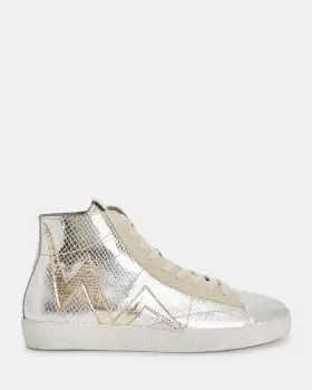 Image of AllSaints Tundy Bolt Metallic Leather Trainers