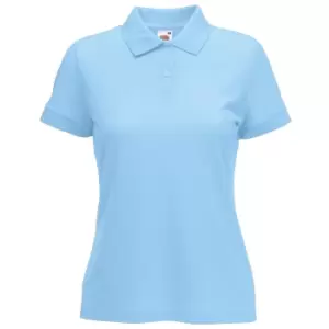 Image of Fruit Of The Loom Womens Lady-Fit 65/35 Short Sleeve Polo Shirt (L) (Sky Blue)