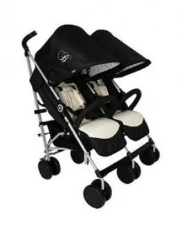 Image of My Babiie Billie Faiers Mb22 Black And Cream Double Stroller