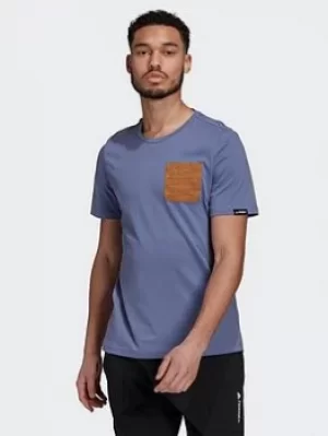 Image of adidas Terrex Pocket Graphic T-Shirt, White/Black Size M Men