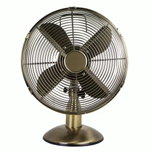 Image of Status Portable 12" Oscillating Desk Fan - Antique Brass Effect finish